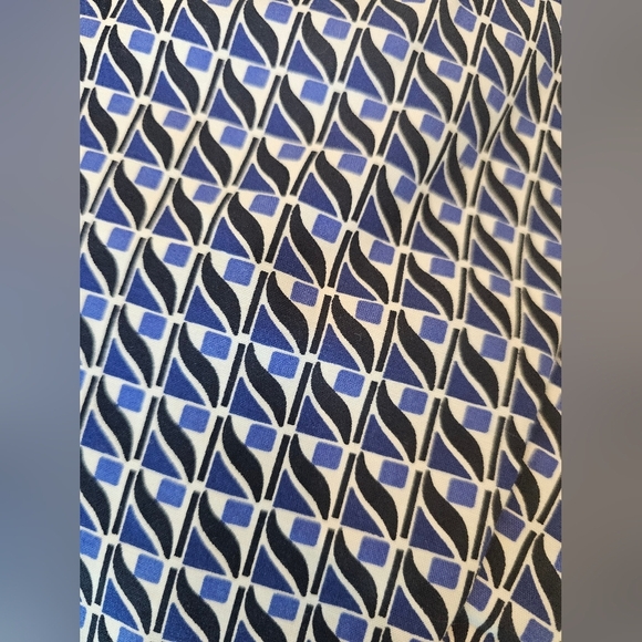 Dalia Collection Women’s Blue Geometric Print Capri Size 8 Cotton Blend - Picture 2 of 9